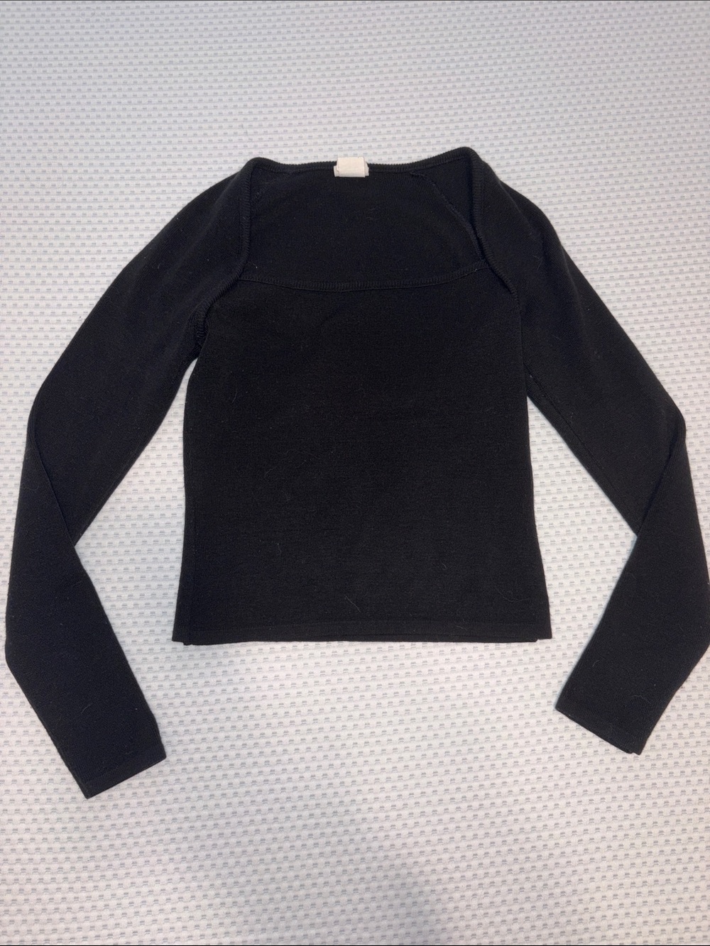 Vintage Black Long-Sleeve Square Neck Women's Top by Todd Oldham TO2
